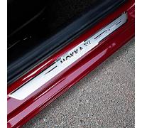 YUPACK 4 Pezzi Protezione Acciaio Inossidabile Battitacco Soglia Piastre per OP-El Vauxhall Mokka X 2018-2023, Auto Acciaio Inox Battitacco, AntiGraffio Battitacco Auto,Silver