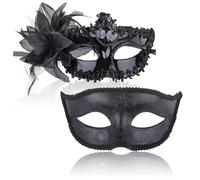 YUPDFGB Set di 2 maschere in maschera per feste veneziane, per cosplay, Halloween, Mardi Gras