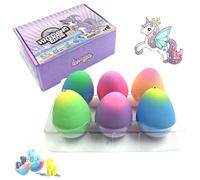 YUPDFGB Unicorni Uova Arcobaleno che Si Schiudono, 6 pezzi Unicorni a Sorpresa, Regali di Pasqua Scatola Cieca per Schiusa Magica, Giocattolo per la Crescita dei Bambini