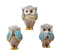 YUPEIUKLI 3 Pezzi Statuette di Gufi Decorazioni Non Sento, Non Vedo, Non Parlo, Non ascolto, sculture di Animali Ornamenti per Soggiorno, Ufficio, libreria, Decorazioni