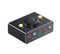 YUPEIUKLI Commutatore Audio da 3,5 mm a 2RCA, convertitori bidirezionali con volumi Regolabili per Uso Domestico e in Ufficio