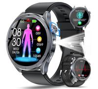 YUPENG AI Smartwatch Uomo ChatGPT ECG/ li e ia/HRV/Lipidi/Acido Urico/BMI, 1.53" Orologio Fitness Chiamate/Torcia, 24h Pressione Sanguigna/Sonno/Temperatura/Cardiofrequenzimetro/SOS, Android iOS