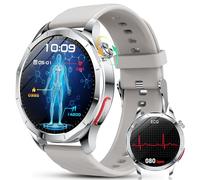 YUPENG Smartwatch ECG Uomo, 1.43" AMOLED Orologio li m /HRV//Acido Urico/Lipidi, 24H Pressione Sanguigna, Cardiofrequenzimetro, Sonno, Chiamate, SOS, IP68 Fitness Tracker per Android e iOS
