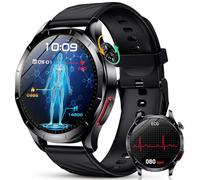 YUPENG Smartwatch Uomo, 1.43" AMOLED Orologio li m /ECG/HRV//Acido Urico/Lipidi, 24H Pressione Sanguigna, Cardiofrequenzimetro, Sonno, Chiamate, SOS, IP68 Fitness Tracker per Android e iOS