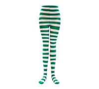 yupeuooe Collant a righe bianche e verdi - Calzini classici a righe Calza di Natale,Calza alta della coscia di Natale per l'abbigliamento quotidiano delle feste