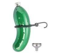yupeuooe Fiaschetta per liquori, 150 ml, a forma di cetriolo, fiaschetta tascabile con moschettone per whisky, in acciaio, per viaggi, matrimoni, campeggio, caccia, ristorante, compleanno
