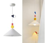 YUPIN Lampada A Sospensione Nordica Bianca in Acrilico Lampada A Sospensione Ufficio dal Design Creativo Lampadario Moderna Decor E27 per Corridoio per Camera dei Bambini Sala da Pranzo Soggiorno(A)
