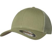 YUPOONG Inc. Cap Flexfit Cappello Trucker a rete in pelle di daino S/M Verde