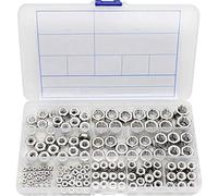 YUPVM Dadi nel Acciaio Inossidabile 2-56 un 3/8 Pollice-16 UNC Kit Assortimento di Dadi Esagonali per Viti Bulloni-280 Pezzi
