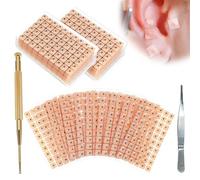 YUPZAR 1200 Pezzi Cerotti Per Punto Auricolare Di Agopuntura,Cerotti Per Punto Auricolare,Cerotto Per Pressione Dell'orecchio,Massaggio Orecchio Auricoloterapia1 penna e 1 pinzetta