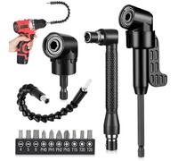 YUPZAR 14 Pezzi Trapano Mandrino Avvitatore Angolare Kit，Snodo per avvitatore，Prolunga avvitatore Usato Per Lavori Di Costruzione