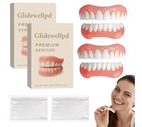 YUPZAR 2 Pezzi Denti Artificiali Set - Protesi Dentarie in Silicone, Comprendente di Massaggiagengive +Protesi Provvisoria Superiore e Inferiore,Faccette Dentali Professionali,C