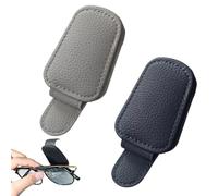 YUPZAR 2 Pezzi Portaocchiali Multifunzionale per Utilizzato Nelle Alette Parasole Delle Auto, Supporto Magnetico in Pelle per Occhiali, Accessori per Auto (Nero + Grigio)