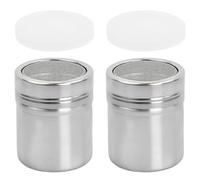 YUPZAR 2 Pezzi Spargi Flour Sieve, Acciaio Inossidabile con Coperchio Include Cappuccino Per Cacao, Matcha, Spezie Ideale per Pasticceria e Casa