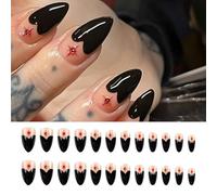 YUPZAR 24 unghie a spillo a tinta unita nere lucide, regalo per donne e ragazze Copertura Completa Press on Nails per Ragazze DonnaDIY