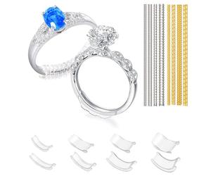 Yuqilin 16 Pezzi Ferma Anellos, Stringi Anello Invisibile Molla Regolatori, Set di Stringitori a Spirale, Riduttore Anello Dito per Qualsiasi Anellos Riduttore Dimensione, Ring Size Adjuster