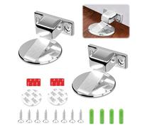 Yuqilin 2 Pezzi Fermaporta Magnetico Autoadesivo con Forte Magnetismo, Ultra Sottile per Pavimento, con Nastro Adesivo e Viti, per Bagno e Camera da Letto (Argento)