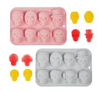 Yuqilin 2 Pezzi Ghiaccio Stampo,Teschio Stampi Ghiaccio Stampo Ghiaccio Silicone Cubetti Riutilizzabili Silicone Stampi Dolci Cioccolatini Stampo Cioccolatini Stampo,per Ghiaccio Fondente Caramelle