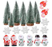 Yuqilin 23 Pezzi Pupazzi Natalizi, Villaggio Natalizio Decora, Babbo Natale Pupazzo, Adatto per la Costruzione di Mini Paesaggi, la Decorazione D'interni di Case delle Bambole, Confezioni Regalo