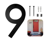 Yuqilin 3D Numero Civico Esterno,Galleggiante Acrilico Numeri Civici Impermeabile Targhe Personalizzate Nero,per Porte Uffici Cassette Postali Appartamenti Armadietti Garage (9)