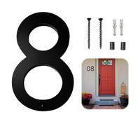 Yuqilin 3D Numero Civico Esterno,Galleggiante Acrilico Numeri Civici Impermeabile Targhe Personalizzate Nero,per Porte Uffici Cassette Postali Appartamenti Armadietti Garage (8)