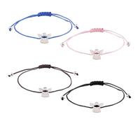Yuqilin 4 Pezzi Braccialetti Portafortuna Angelo Custode Regolabile Braccialetto Bambina Bracciale Portafortuna Donna Braccialetto Bambino,per Donne Ragazze Famiglia Migliore Amico Regalo