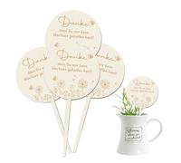 Yuqilin 4 Pezzi Etichette per Piante Senza Sbavature Targhette Piante 10 CM x 20 CM Design Inciso Etichette in Legno per Vasi da Fiori Spessore 2 MM per Nomi Piante Decorazioni Piante Segnavasi