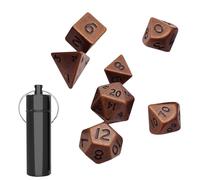 Yuqilin 7 Pezzi Dadi da Gioco, Dadi Poliedrici, DND set Dadi, Dadi Dungeons and Dragons, con Bottiglia di Stoccaggio, per Dungeon e Draghi RPG da Tavolo Mtg D4 D8 D10 D12 D20 (Rame rosso antico)