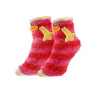 Yuqilin Calze Termiche, Mostro dei Cartoni Animati Calze Divertenti, Creatività Calzini, Tridimensionale Calze Donna Invernali, Carino Calze Calde, per Uomini e Donne (Rosa Rossa)