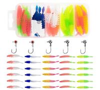 Yuqilin Esche Artificiali Spinning, 35 Pezzi Esca da Pesca Morbido Silicone Set di Esche per Trote in Gomma e 1g Ami da Pesca, per Gli di Lucci, Lucioperca, Persici