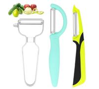 Yuqilin Set da 3 Pezzi Pelapatate Professionale, Acciaio Inossidabile Pela Carote, Utile Julienne Tagliaverdure, Anti Scivolo Pelaverdure, per Patate, Pere, Mele, Pomodori, Carote