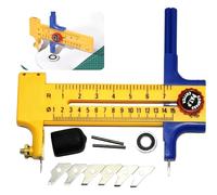 Yuqilin Taglierino a Compasso,11 Pezzi Taglierina Circolare per Cerchi da 1-15cm Regolabile Taglierina Circolare per Carta Viene Fornito con Lama,Ricarica e Rondella,per Cartone di Carta e Pelle