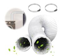 Yuqilin Tubo Cappa Cucina 100MM,Flessibile Scarico PVC Condotti Tubo Ventilazione Flessibile Aria Condizionata Scarico con 2 Clip Acciaio,per Deumidificatore Condizionatore