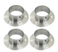 Yuqim Confezione da 4 basi rotonde per pali in acciaio inox, resistenti per ringhiere, staffe di ancoraggio per pali per recinzioni, supporti per tubi rotondi (51 mm, argento)