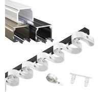 YUQIWKK Binario Dritto per Tenda in Alluminio, Binario per Tenda Ondulato a Forma di S per Soggiorno, Bagno, Camera da Letto, Montaggio a Parete/soffitto, Design Effetto Onda(Francia,150CM(4.9FT))