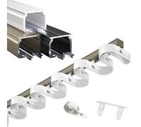 YUQIWKK Binario Dritto per Tenda in Alluminio, Binario per Tenda Ondulato a Forma di S per Soggiorno, Bagno, Camera da Letto, Montaggio a Parete/soffitto, Design Effetto Onda(Champagne,150CM(4.9FT))