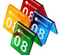 YUQIWKK Numeri Carte Da Tavolo In Acrilico Tavoli Numerati A Doppio Lato, Per Ristoranti, Matrimoni, Caffetteria, Segnali Numerici Da Tavolo, Targhetta Numerica(Green,21-25)