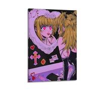 YUQLAGA Amane Misa Death Note Retro Pink Anime Girl Art_upscayl_4x_upscayl-lite-4x poster su tela per soggiorno, camera da letto, sala giochi, ufficio, 30 x 45 cm