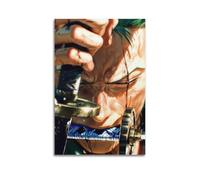 YUQLAGA Poster su tela a tema anime One Piece, motivo: Zoro's Three Swords, decorazione artistica da parete per soggiorno, camera da letto, sala giochi, ufficio, 60 x 90 cm