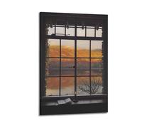 YUQLAGA Poster su tela finta decorazione per finestre, con vari paesaggi e vista mare all'esterno, decorazione artistica da parete per soggiorno, camera da letto, sala giochi, ufficio, 40 x 60 cm