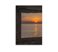 YUQLAGA Poster su tela finta decorazione per finestre, con vari paesaggi e vista mare all'esterno, decorazione artistica da parete per soggiorno, camera da letto, sala giochi, ufficio, 20 x 30 cm