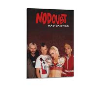 YUQLAGA Poster su tela "No Doubt Band", con testo rosso in grassetto e design vivace, decorazione artistica da parete per soggiorno, camera da letto, sala giochi, ufficio, 40 x 60 cm