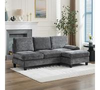 YuQozii 194 x 118 x 81 cm, divano imbottito e divano a 3 posti, divano ad angolo, per soggiorno, appartamento, lounge e camera da letto, divano letto a forma di L, divano per il tempo libero (grigio)