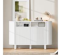 YuQozii Moderno Sideborad con vano portaoggetti multifunzionale per corridoio, sideborad con porte simili al frigorifero e poggiapiedi regolabili, ideale per corridoio, corridoio o soggiorno (bianco)