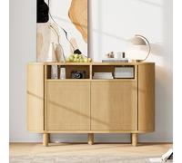 YuQozii Moderno Sideborad con vano portaoggetti multifunzionale per corridoio, sideborad con porte simili al frigorifero e poggiapiedi regolabili, ideale per corridoio, corridoio o soggiorno (naturale