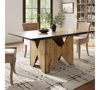 YuQozii Moderno tavolo da pranzo da cucina in legno, tavolo da bistrot non rimovibile, tavolo per 4-6 persone, soggiorno, cucina, tavolo per la colazione, sala da pranzo, colore legno marrone, 138,5 x