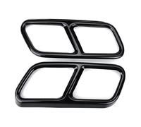 YUQUDGELKY 1 Paio Di Copri-tubi Di Scarico Posteriori Doppi In Acciaio Inox Lucido Nero Argento Per Mercedes Per Benz Classe S W221 2010-2017(NERO)