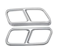 YUQUDGELKY 1 Paio Di Copri-tubi Di Scarico Posteriori Doppi In Acciaio Inox Lucido Nero Argento Per Mercedes Per Benz Classe S W221 2010-2017(Argento)