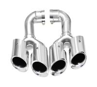 YUQUDGELKY Accessori Auto Terminale Di Scarico Quadruplo Per VW Per Touareg 2012 2013 2014 2015 2016 2017 In Acciaio Inox Nero Per Auto(Argento C)