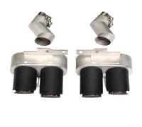 YUQUDGELKY Accessori In Acciaio Inox Marmitta Nera Per Auto Terminale In Fibra Di Carbonio Tubo Di Scarico Per A7 C8 S7 2019 2020 2021 2022 2023 2024(Argento)
